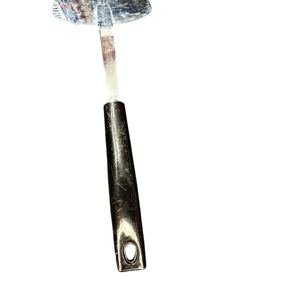 VTG Ekco Spatula Keyhole Slotted Turner Chromium Plated USA Black Handle 12 Inch